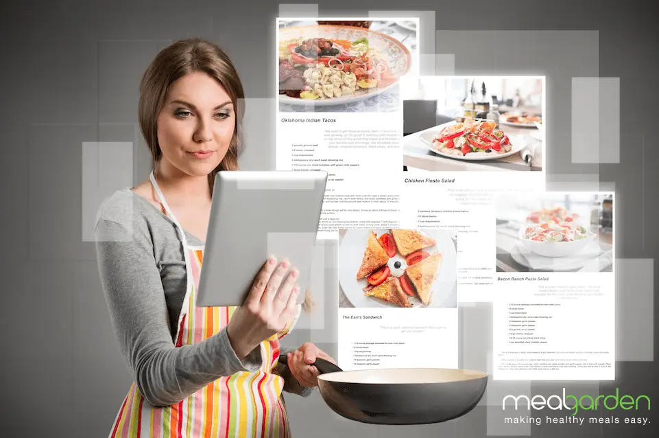 A woman looking at healthy recipes on her iPad